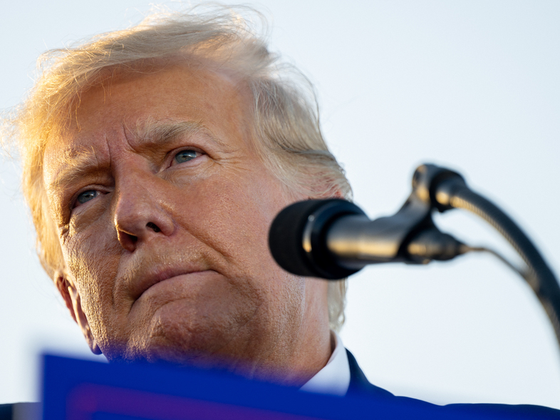 Former President Donald Trump speaks during a rally at the Waco Regional Airport on March 25 in Waco, Texas. (Brandon Bell/Getty Images)